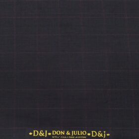 Don & Julio Terry Rayon Unstitched Checks Suiting Fabric (Dark Purple)