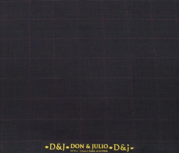 Don & Julio Terry Rayon Unstitched Checks Suiting Fabric (Dark Purple)