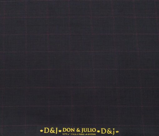 Don & Julio Terry Rayon Unstitched Checks Suiting Fabric (Dark Purple)