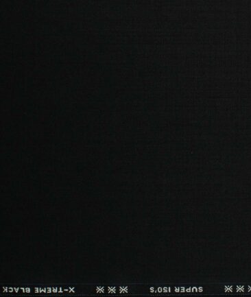 J.Hampstead Men’s 95% Wool Super 150's Unstitched Solid Suiting Fabric (Jet Black) - Image 7