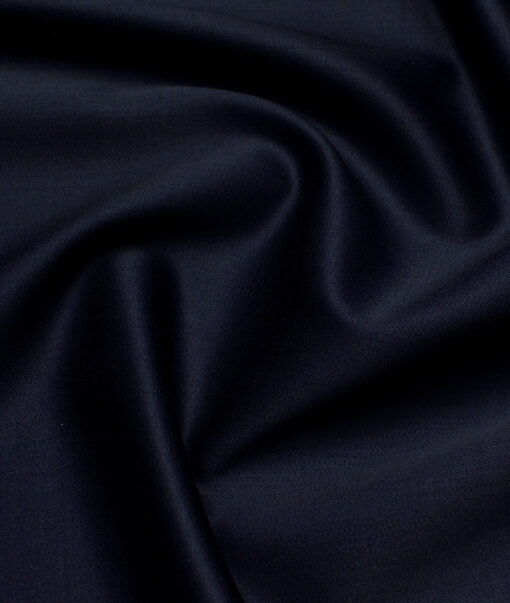 J.Hampstead Men's 95% Wool Super 150's Unstitched Solid Suiting Fabric (Navy Blue) - Image 3
