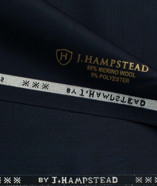 J.Hampstead Men 95% Wool Super 150s Unstitched Solid Suiting Fabric ...