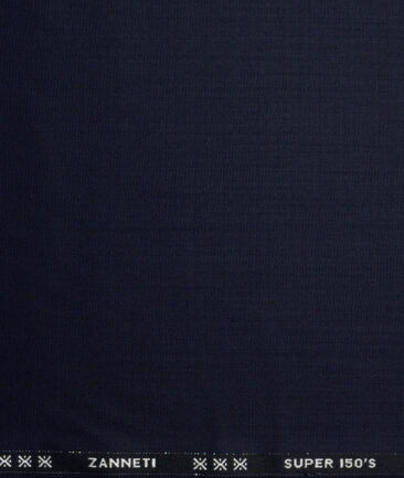 J.Hampstead Men's 95% Wool Super 150's Unstitched Solid Suiting Fabric (Navy Blue) - Image 5