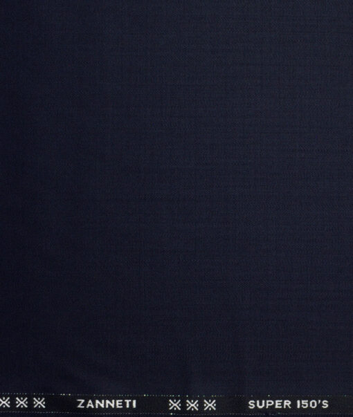 J.Hampstead Men's 95% Wool Super 150's Unstitched Solid Suiting Fabric (Navy Blue) - Image 5