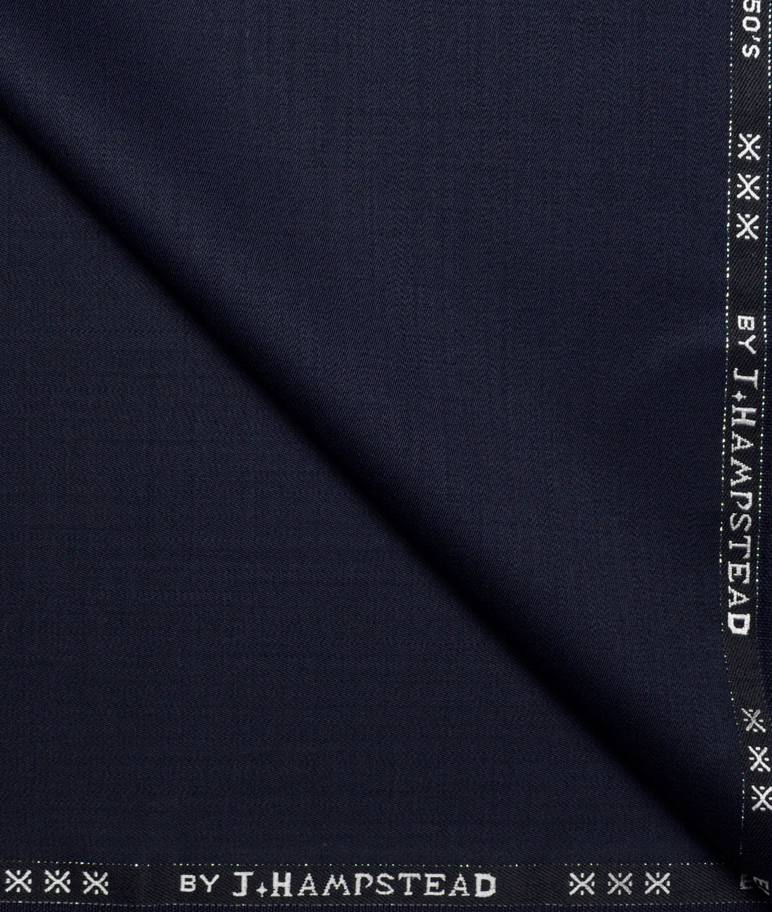 LSJHWOOLSUIT1202NBLSOLIDNOV325 J.Hampstead Men's 95% Wool Super 150's Unstitched Solid Suiting Fabric (Navy Blue) - Image 1