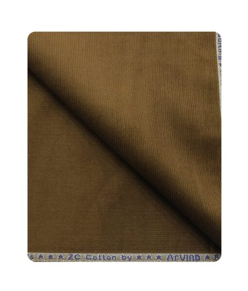 Arvind Men's Cotton Non-Stretchable Unstitched 1.50 Meter Corduroy Trouser Fabric (Coffee Brown)