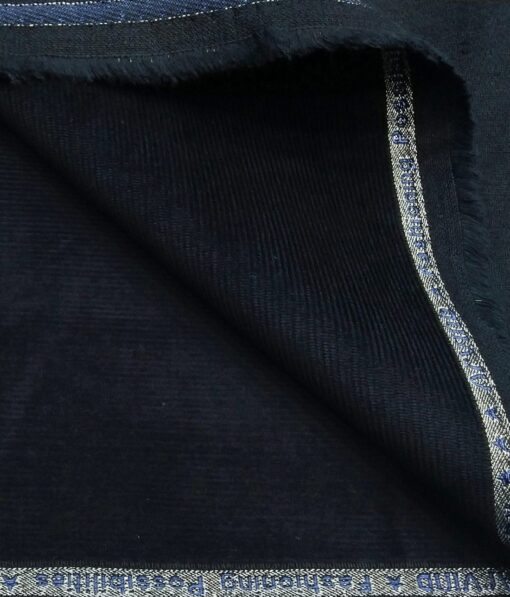 Arvind Men's Cotton Non-Stretchable Unstitched 1.50 Meter Corduroy Trouser Fabric (Dark Navy Blue)