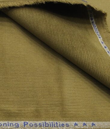 Arvind Men's Cotton Non-Stretchable Unstitched 1.50 Meter Corduroy Trouser Fabric (Fawn Beige)