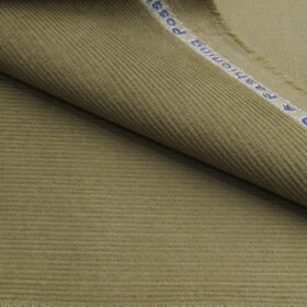 Arvind Men's Cotton Non-Stretchable Unstitched 1.50 Meter Corduroy Trouser Fabric (Oyster Beige)