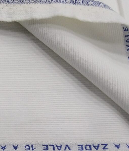 Arvind Men's Cotton Non-Stretchable Unstitched 1.50 Meter Corduroy Trouser Fabric (White)