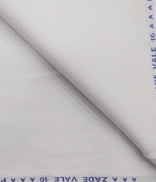 Arvind Men's Cotton Non-Stretchable Unstitched 1.50 Meter Corduroy Trouser Fabric (White)