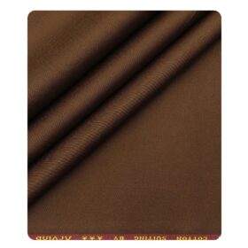 Arvind Men's Cotton Stretchable Unstitched 1.30 Meter Solid Twill Weave Trouser Fabric (Gingerbread Brown)