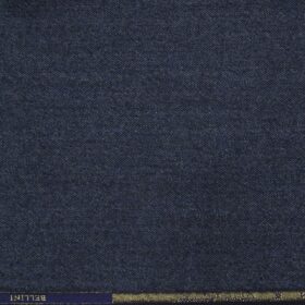 OCM Men's Wool Herringbone Weave 2 Meter Unstitched Thick Tweed Reversible Jacketing & Blazer Fabric (Blue)