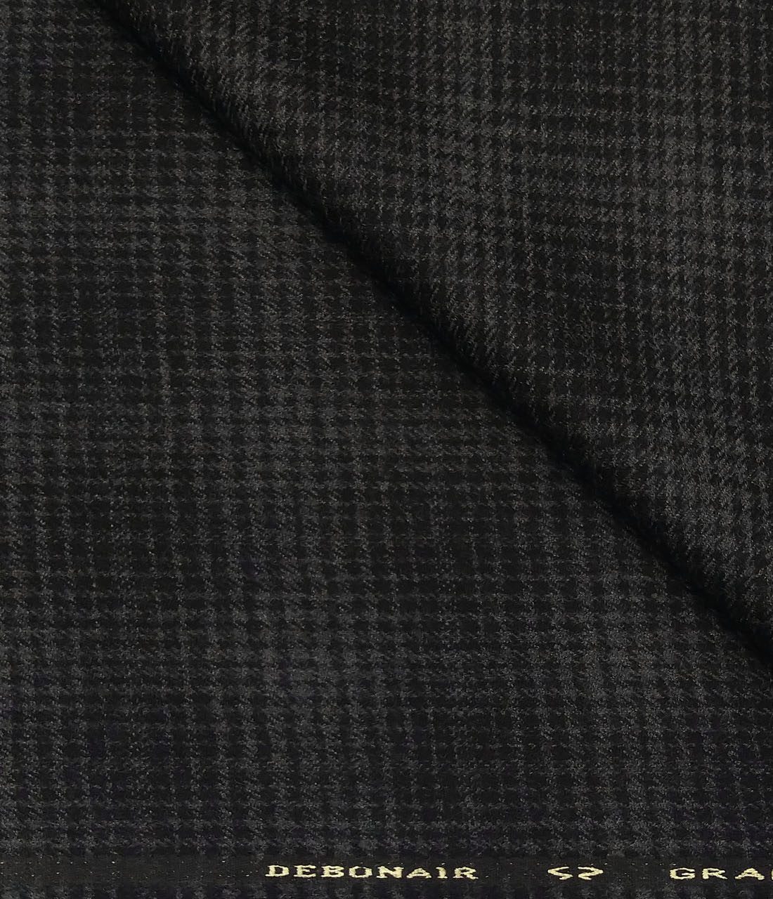 OCM Men's Wool Grey Checks 2 Meter Unstitched Tweed Jacketing & Blazer ...