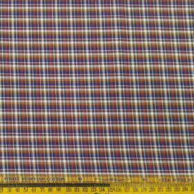 Soktas Men's Giza Cotton Burberry Checks 1.60 Meter Unstitched Shirt Fabric (Multi)