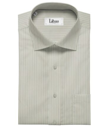 Soktas Men's Giza Cotton Pin Stripes 1.60 Meter Unstitched Shirt Fabric (Mint Green)