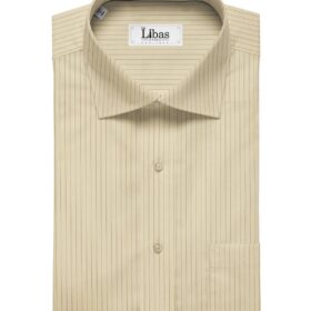 Soktas Men's Giza Cotton Pin Stripes 1.60 Meter Unstitched Shirt Fabric (Yellow)