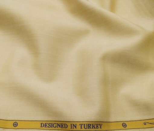 Soktas Men's Giza Cotton Solid Satin 1.60 Meter Unstitched Shirt Fabric (Biscotti Beige)