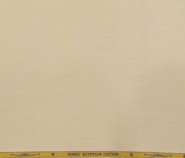 Soktas Men's Giza Cotton Solid Satin 1.60 Meter Unstitched Shirt Fabric (Cream)