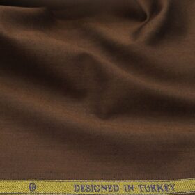 Soktas Men's Giza Cotton Solid Satin 1.60 Meter Unstitched Shirt Fabric (Hickory Brown)