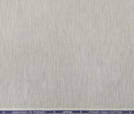 Soktas Men's Giza Cotton Self Design 1.60 Meter Unstitched Shirt Fabric (Light Grey)