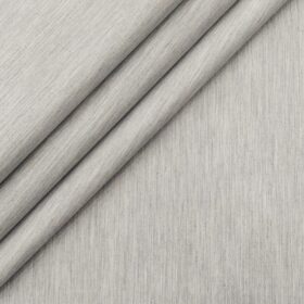 Soktas Men's Giza Cotton Self Design 1.60 Meter Unstitched Shirt Fabric (Light Grey)