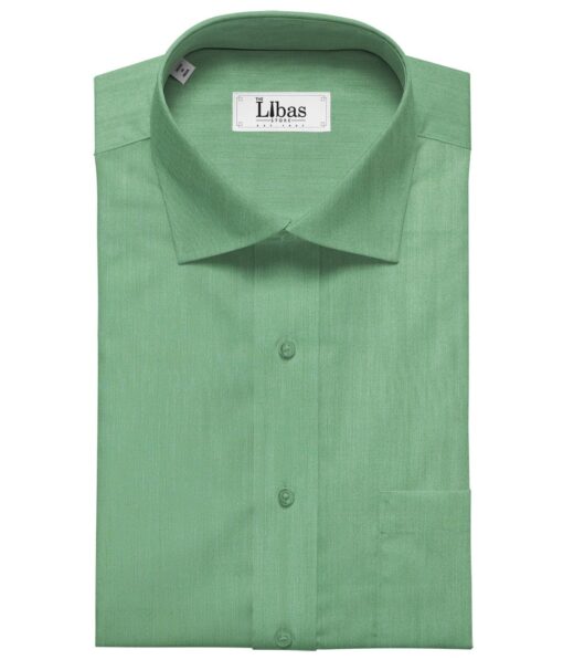 Soktas Men's Giza Cotton Solid Satin 1.60 Meter Unstitched Shirt Fabric (Mint Green)
