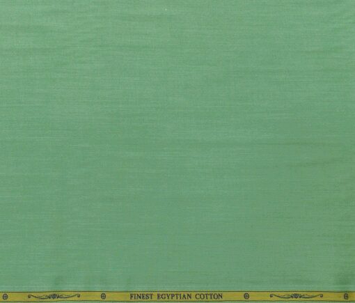 Soktas Men's Giza Cotton Solid Satin 1.60 Meter Unstitched Shirt Fabric (Mint Green)