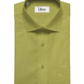 Soktas Men's Giza Cotton Solid Satin 1.60 Meter Unstitched Shirt Fabric (Moss Green)