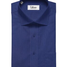 Soktas Men's Giza Cotton Solid Satin 1.60 Meter Unstitched Shirt Fabric (Royal Blue)