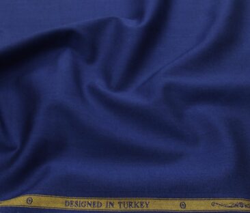 Soktas Men's Giza Cotton Solid Satin 1.60 Meter Unstitched Shirt Fabric (Royal Blue)