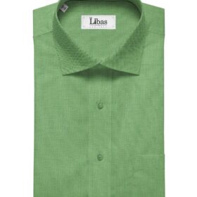 Soktas Men's Giza Cotton Self Design 1.80 Meter Unstitched Shirt Fabric (Green)