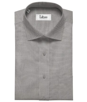 Soktas Men's Giza Cotton Self Design 1.80 Meter Unstitched Shirt Fabric (Silver Grey)