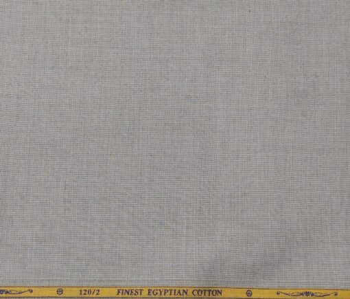 Soktas Men's Giza Cotton Self Design 1.80 Meter Unstitched Shirt Fabric (Silver Grey)