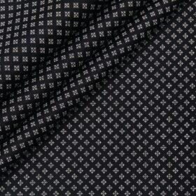 Bombay Rayon Men's Cotton Printed 1.60 Meter Unstitched Shirt Fabric (Black)