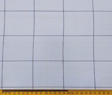 Bombay Rayon Men's Cotton Broad Checks 1.60 Meter Unstitched Shirt Fabric (Sky Blue)