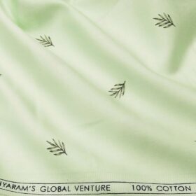 Cadini Italy Men's Cotton Printed 1.60 Meter Unstitched Shirt Fabric (Light Green)