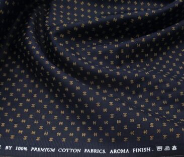 Exquisite Men's Cotton Printed 1.60 Meter Unstitched Shirt Fabric (Dark Blue)