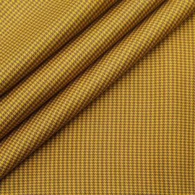 Monza Men's Cotton Houndstooth 1.60 Meter Unstitched Shirt Fabric (Mustard Yellow)