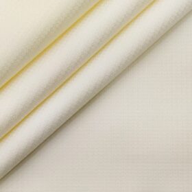 Monza Men's Cotton Jacquard 1.60 Meter Unstitched Shirt Fabric (Cream)