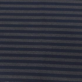 Monza Men's Cotton Striped 1.60 Meter Unstitched Shirt Fabric (Dark Blue)