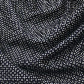 Monza Men's Cotton Polka Dots Printed 1.60 Meter Unstitched Shirt Fabric (Dark Blue)