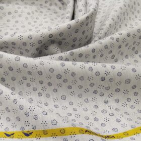 Monza Men's Cotton Printed 1.60 Meter Unstitched Shirt Fabric (Light Grey)