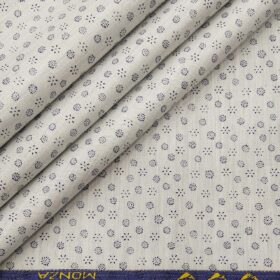 Monza Men's Cotton Printed 1.60 Meter Unstitched Shirt Fabric (Light Grey)