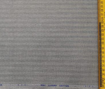 Monza Men's Cotton Herringbone 1.60 Meter Unstitched Shirt Fabric (Silver Grey)