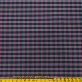 Nemesis Men's Giza Cotton Checks 1.80 Meter Unstitched Shirt Fabric (Purple)