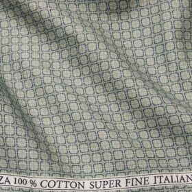 Pee Gee Men's Giza Cotton Printed 1.60 Meter Unstitched Shirt Fabric (Light Green)