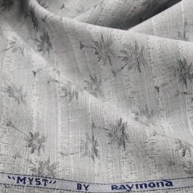 Raymond Men's Cotton Jacquard 1.80 Meter Unstitched Shirt Fabric (Light Grey)