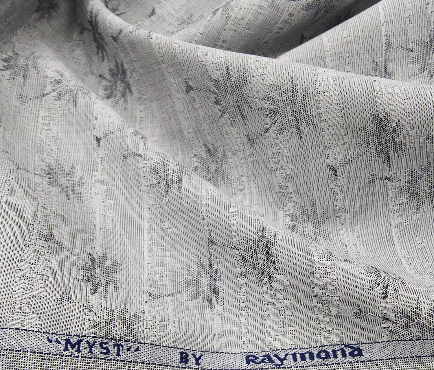 Raymond Men's Cotton Jacquard Unstitched Shirt Fabric (Light Grey)