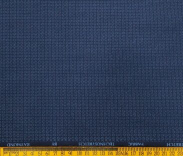 Raymond Men's Cotton Printed 1.80 Meter Unstitched Technostretch Shirt Fabric (Dark Blue)